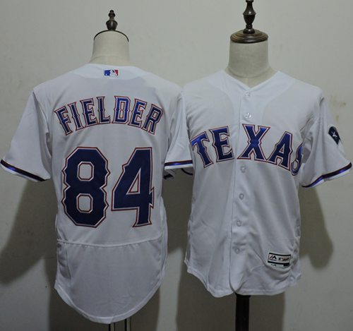 Rangers #84 Prince Fielder White Flexbase Authentic Collection Stitched Jersey