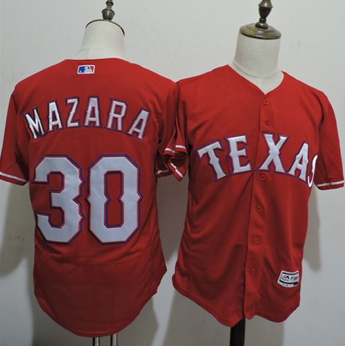 Rangers #30 Nomar Mazara Red Flexbase Authentic Collection Stitched Jersey