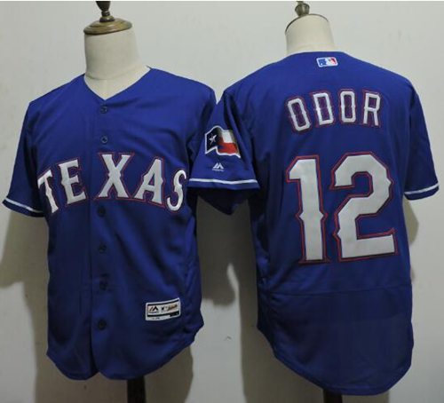 Rangers #12 Rougned Odor Blue Flexbase Authentic Collection Stitched Jersey