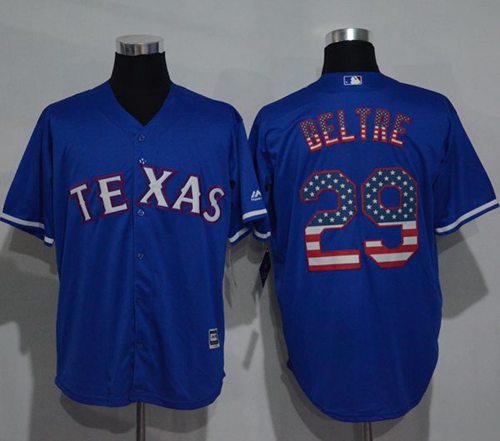 Rangers #29 Adrian Beltre Blue USA Flag Fashion Stitched Jersey