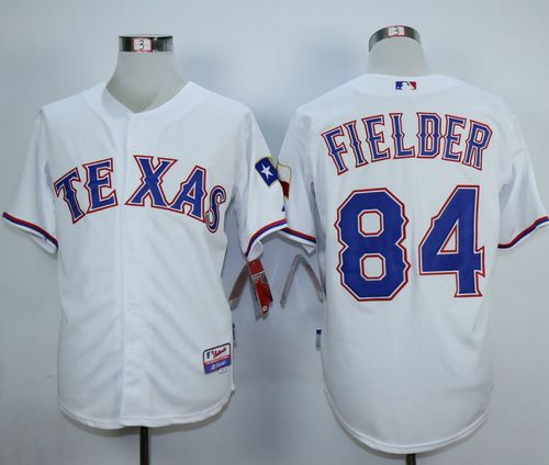 Rangers #84 Prince Fielder White Cool Base Stitched Jersey
