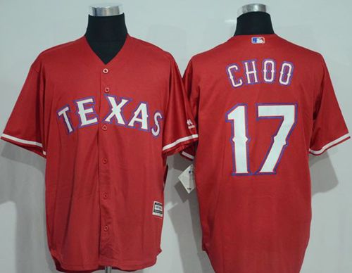 Rangers #17 Shin-Soo Choo Red New Cool Base Stitched Jersey