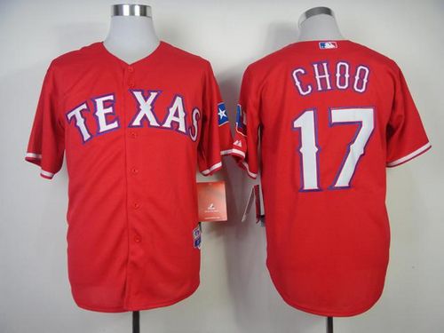 Rangers #17 Shin-Soo Choo Red Cool Base Stitched Jersey