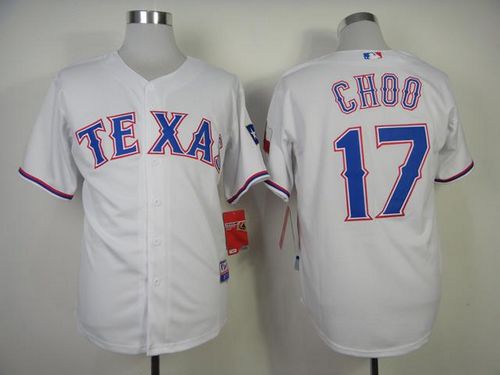 Rangers #17 Shin-Soo Choo White Cool Base Stitched Jersey