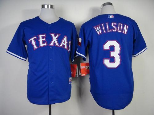 Rangers #3 Russell Wilson Blue Cool Base Stitched Jersey