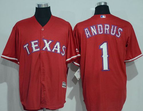 Rangers #1 Elvis Andrus Red New Cool Base Stitched Jersey