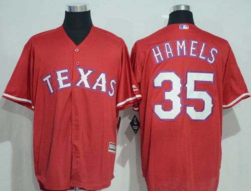Rangers #35 Cole Hamels Red New Cool Base Stitched Jersey