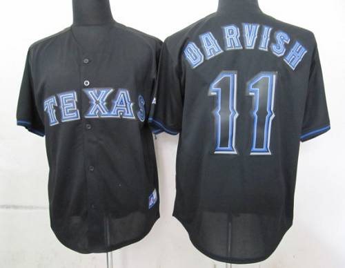 Rangers #11 Yu Darvish Black Fashion Stitched Jersey
