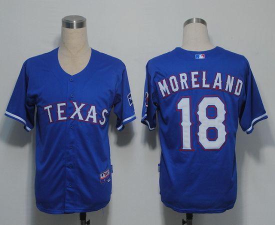 Rangers #18 Mitch Moreland Blue Cool Base Stitched Jersey
