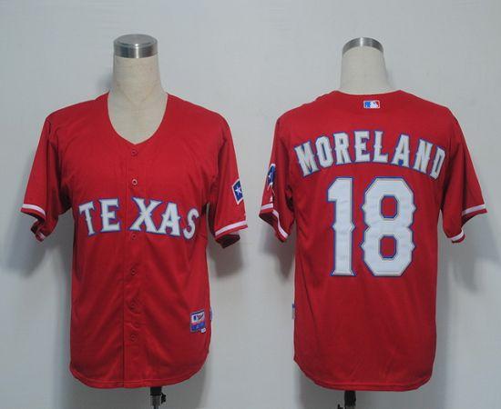 Rangers #18 Mitch Moreland Red Cool Base Stitched Jersey