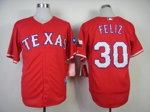 Rangers #30 Naftali Feliz Stitched Red Cool Base Jersey
