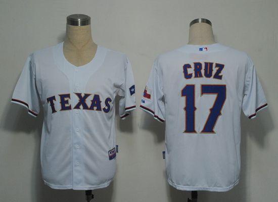 Rangers #17 Nelson Cruz White Stitched Cool Base Jersey
