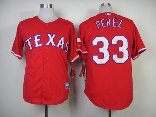 Rangers #33 Martin Perez Red Cool Base Stitched Jersey