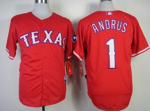 Rangers #1 Elvis Andrus Red Stitched Jersey