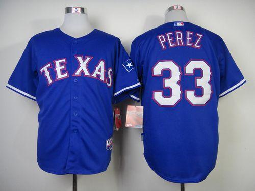Rangers #33 Martin Perez Blue Cool Base Stitched Jersey