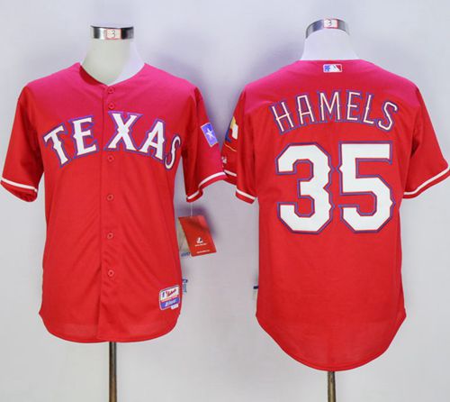 Rangers #35 Cole Hamels Red Cool Base Stitched Jersey