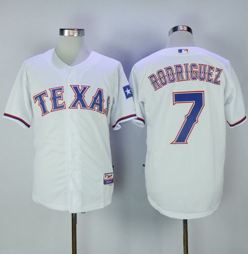 Rangers #7 Ivan Rodriguez White Cool Base Stitched Jersey