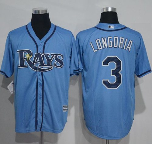 Rays #3 Evan Longoria Light Blue New Cool Base Stitched Jersey