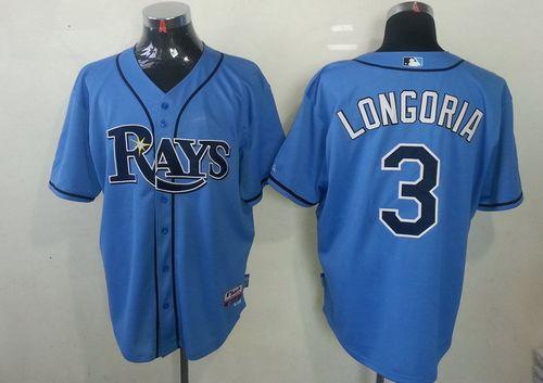 Rays #3 Evan Longoria Light Blue Stitched Jersey