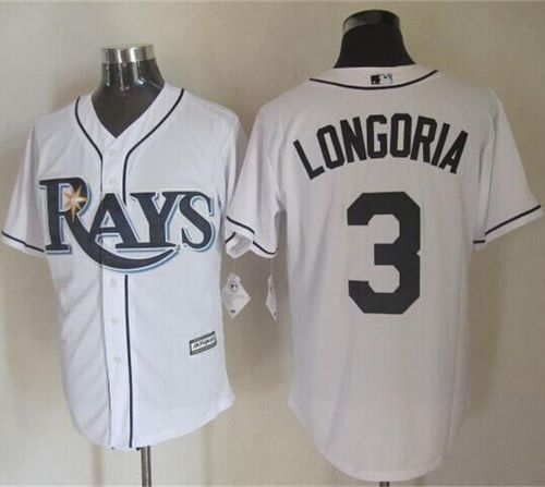 Rays #3 Evan Longoria White New Cool Base Stitched Jersey