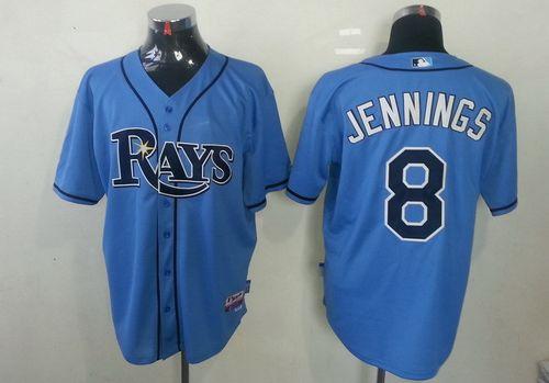 Rays #8 Desmond Jennings Light Blue Cool Base Stitched Jersey