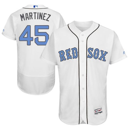 Red Sox #45 Pedro Martinez White Flexbase Authentic Collection 2016 Father's Day Stitched Jersey