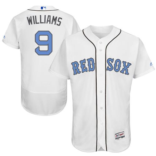 Red Sox #9 Ted Williams White Flexbase Authentic Collection 2016 Father's Day Stitched Jersey