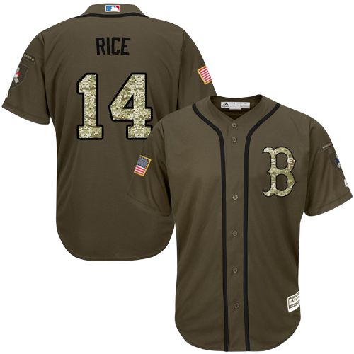 Red Sox #14 Jim Rice Green Salute To Service Stitched Jersey