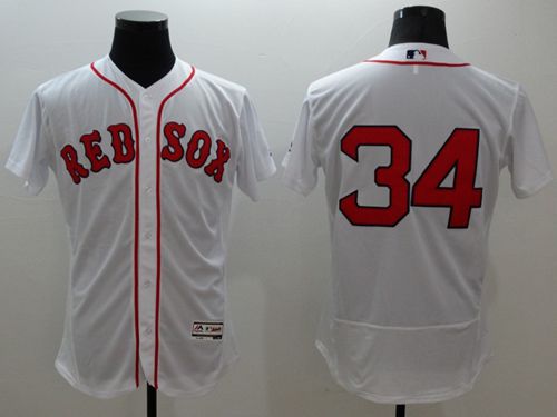 Red Sox #34 David Ortiz White Flexbase Authentic Collection Stitched Jersey