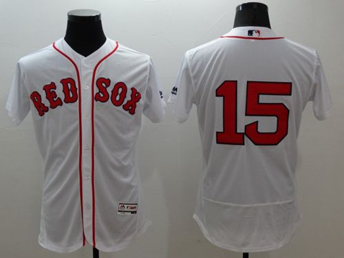 Red Sox #15 Dustin Pedroia White Flexbase Authentic Collection Stitched Jersey