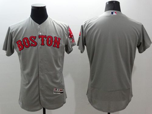Red Sox Blank Grey Flexbase Authentic Collection Stitched Jersey