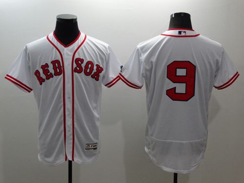 Red Sox #9 Ted Williams White Flexbase Authentic Collection Cooperstown Stitched Jersey