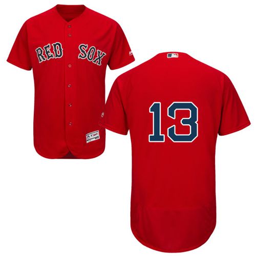 Red Sox #13 Hanley Ramirez Red Flexbase Authentic Collection Stitched Jersey