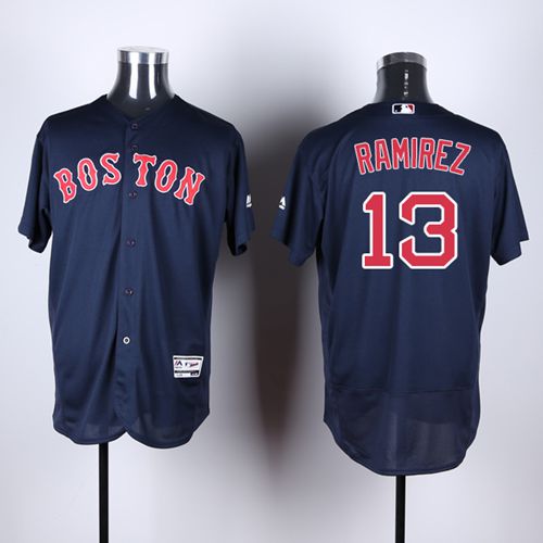 Red Sox #13 Hanley Ramirez Navy Blue Flexbase Authentic Collection Stitched Jersey