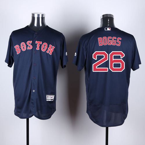Red Sox #26 Wade Boggs Navy Blue Flexbase Authentic Collection Stitched Jersey