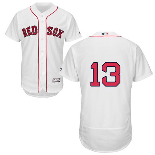 Red Sox #13 Hanley Ramirez White Flexbase Authentic Collection Stitched Jersey