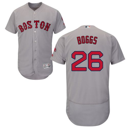 Red Sox #26 Wade Boggs Grey Flexbase Authentic Collection Stitched Jersey