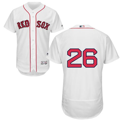 Red Sox #26 Wade Boggs White Flexbase Authentic Collection Stitched Jersey