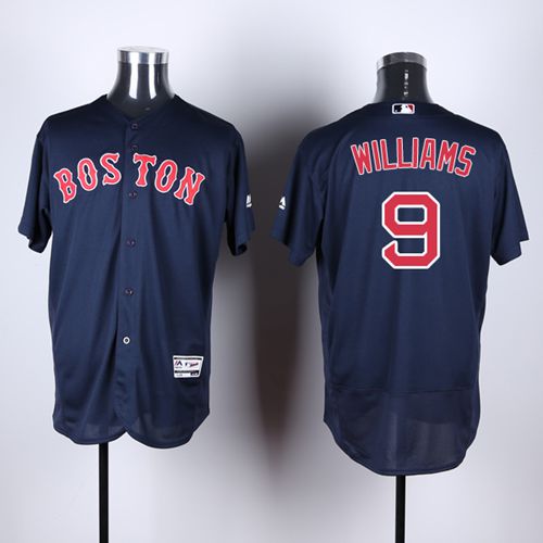 Red Sox #9 Ted Williams Navy Blue Flexbase Authentic Collection Stitched Jersey