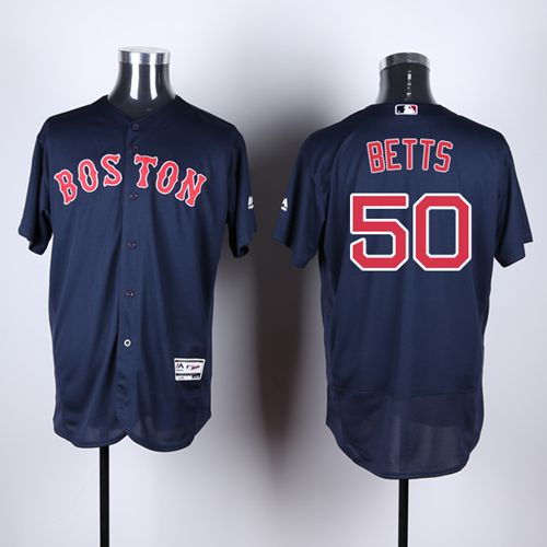 Red Sox #50 Mookie Betts Navy Blue Flexbase Authentic Collection Stitched Jersey