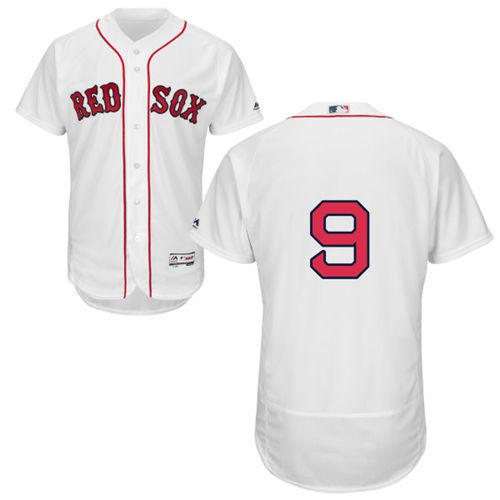 Red Sox #9 Ted Williams White Flexbase Authentic Collection Stitched Jersey