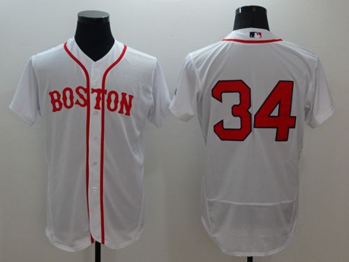 Red Sox #34 David Ortiz White Flexbase Authentic Collection Alternate Home Stitched Jersey