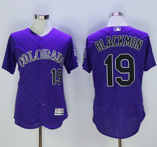 Rockies #19 Charlie Blackmon Purple Flexbase Authentic Collection Stitched Jersey
