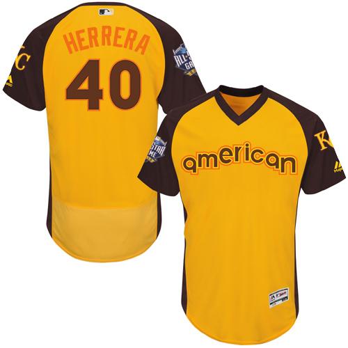 Royals #40 Kelvin Herrera Gold Flexbase Authentic Collection 2016 All-Star American League Stitched Jersey