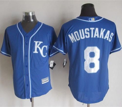 Royals #8 Mike Moustakas Blue Alternate 2 New Cool Base Stitched Jersey