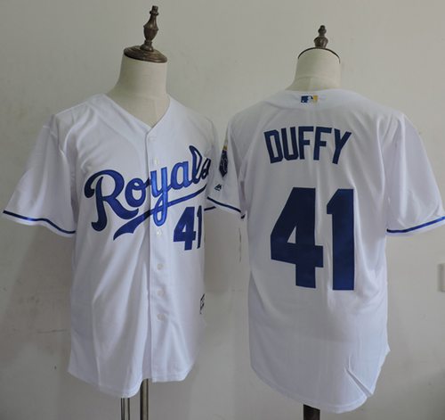Royals #41 Danny Duffy White New Cool Base Stitched Jersey