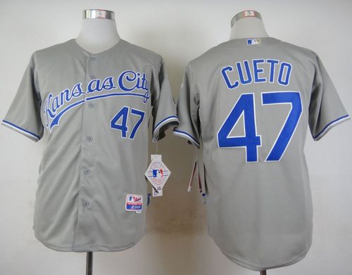 Royals #47 Johnny Cueto Grey Cool Base Stitched Jersey