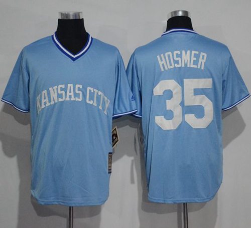 Royals #35 Eric Hosmer Light Blue Cooperstown Stitched Jersey
