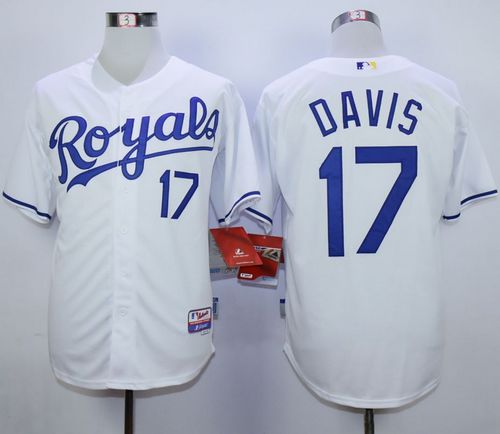 Royals #17 Wade Davis White Cool Base Stitched Jersey