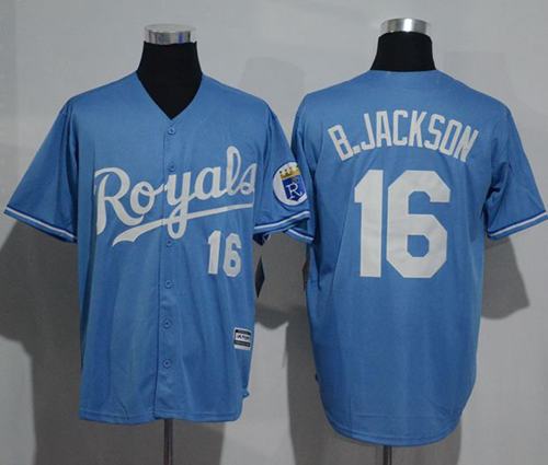 Royals #16 Bo Jackson Light Blue New Cool Base Alternate 1 Stitched Jersey
